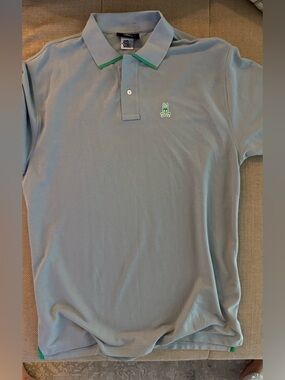 Psycho Bunny Men’s Polo Shirt Size XXL (9) Blue Pima Cotton Short Sleeve